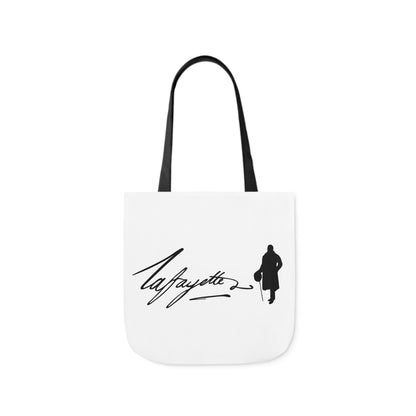 Lafayette Canvas Tote Bag - White bag, black design