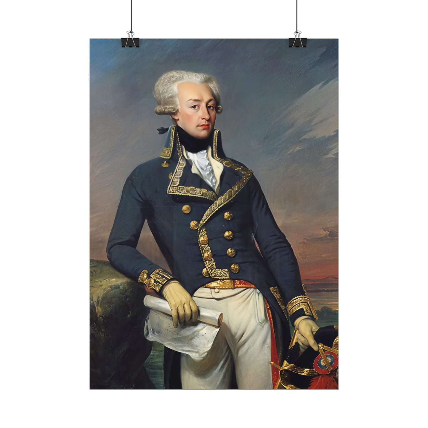 Marquis de Lafayette Classic Portrait Rolled Poster - Beautiful Unique Gift for the History Lover or Lafayette Fan!