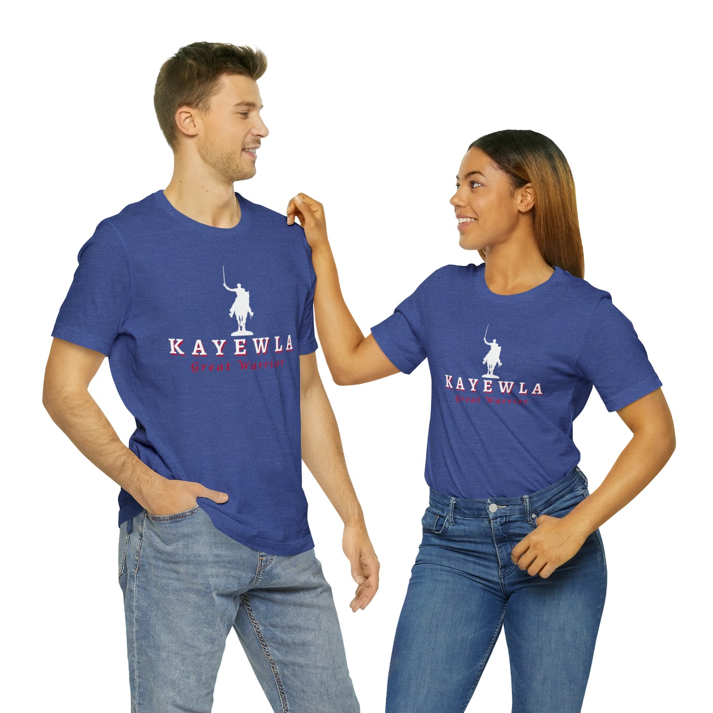 Marquis de Lafayette Kayewla Great Warrior Unisex Jersey Short Sleeve Tee - Red Highlight Letters