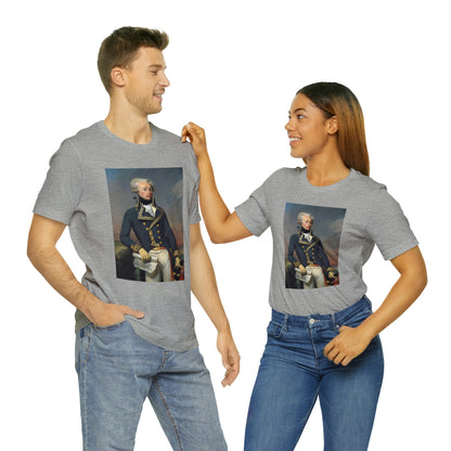 Person or people wearing Lafayette Marquis de Lafayette t-shirt with portrait painting