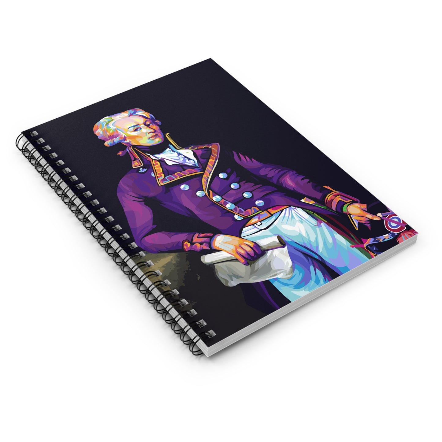 Lafayette Colorful Pop Art Portrait Spiral Notebook - 6"x 8" lined-page notebook