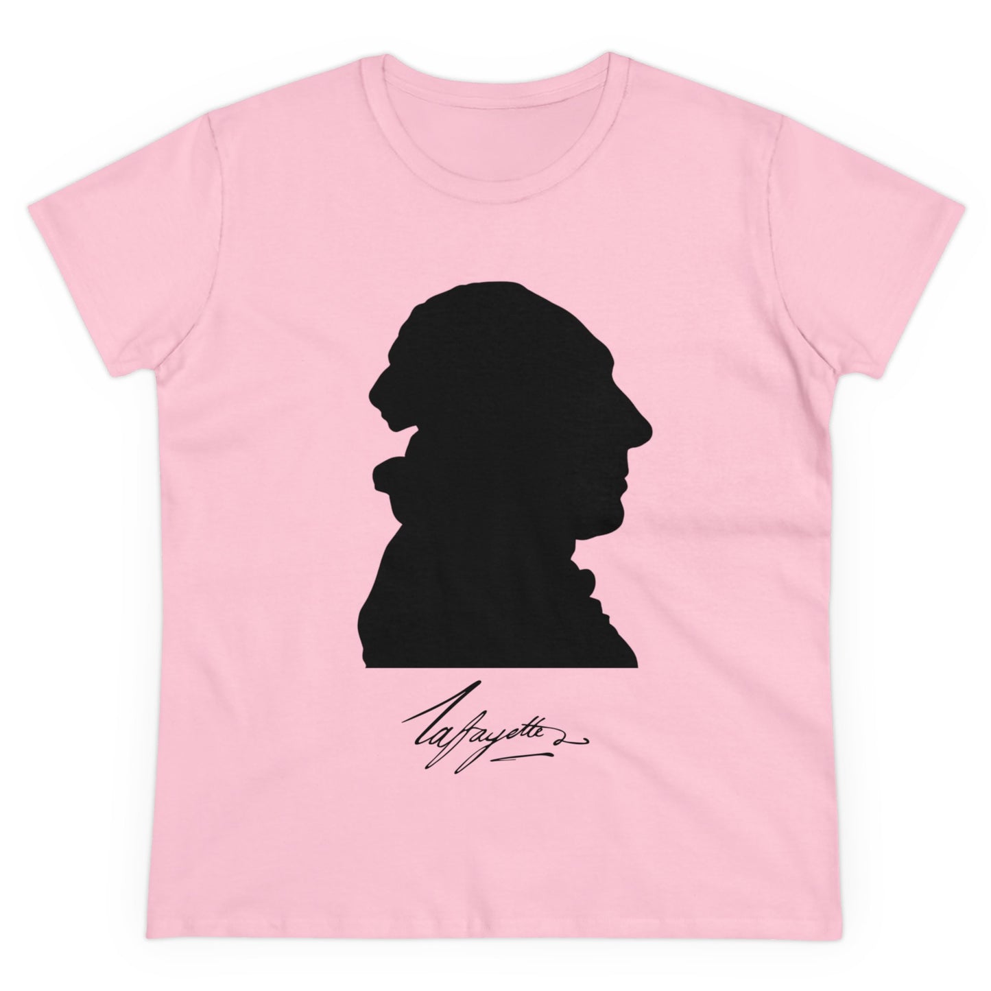 Women's Lafayette Silhouette Bust Portrait Cap Sleeves Cotton Tee - Slightly Fitted, Marquis de Lafayette, History