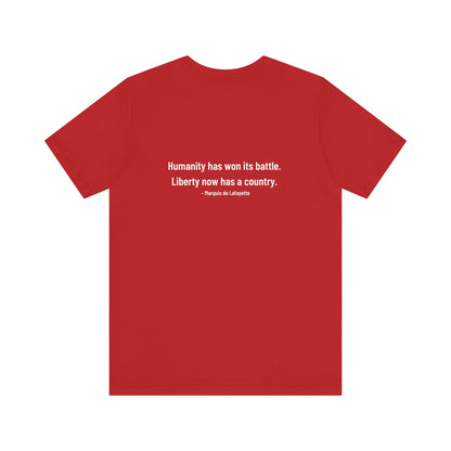 Marquis de Lafayette Silhouette Signature Unisex Jersey Short Sleeve Tee - With Lafayette Quote