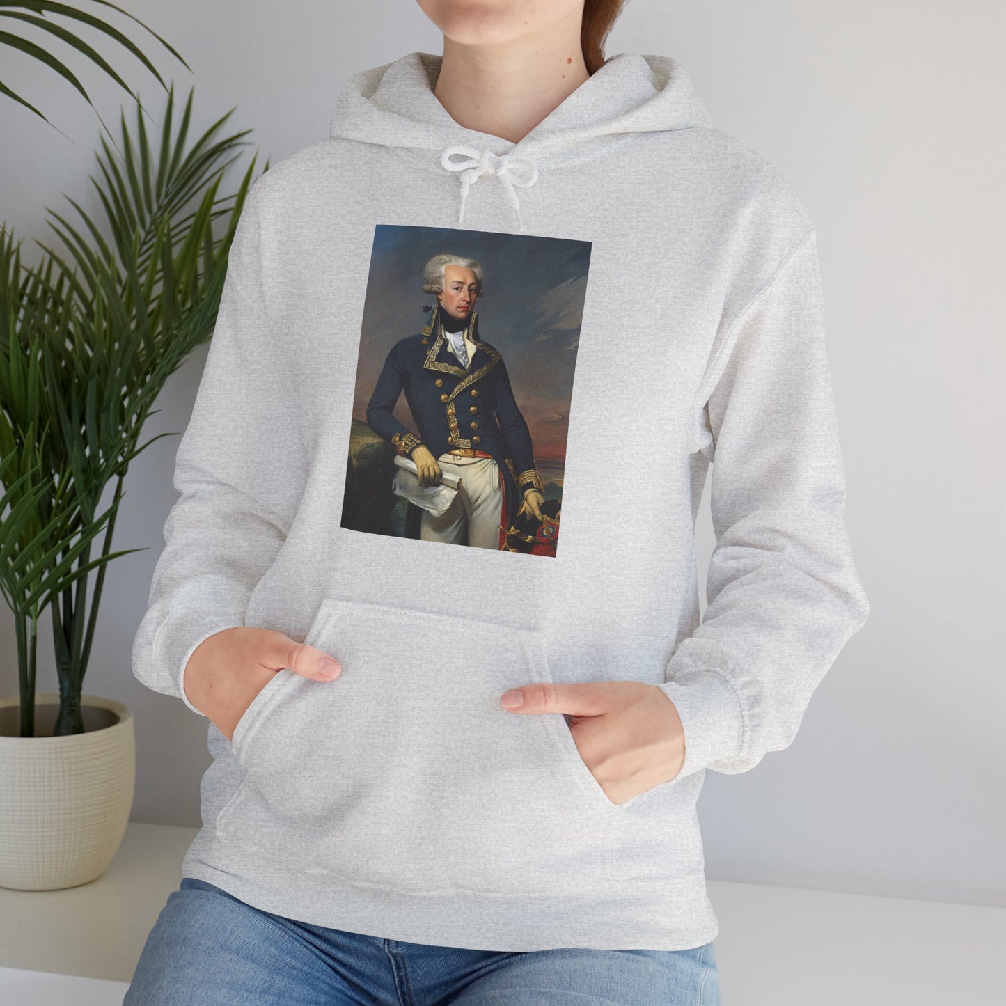 Two-Sided Marquis de Lafayette Classic Unisex Heavy Blend Hooded Sweatshirt With Quote