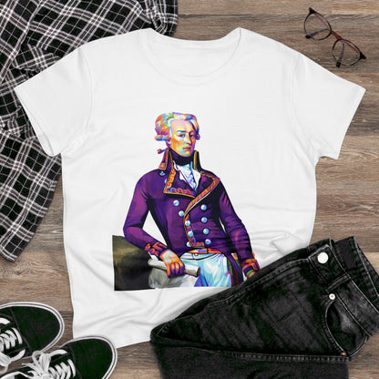 Lafayette Women's Tee Colorful Cap Sleeves Midweight Cotton - Slightly Fitted, Bicentennial, Marquis de Lafayette, History, History Teacher