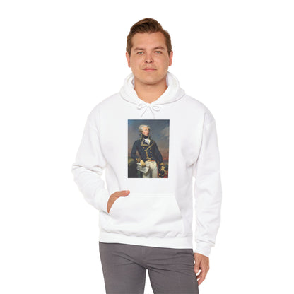Two-Sided Marquis de Lafayette Classic Unisex Heavy Blend Hooded Sweatshirt With Quote
