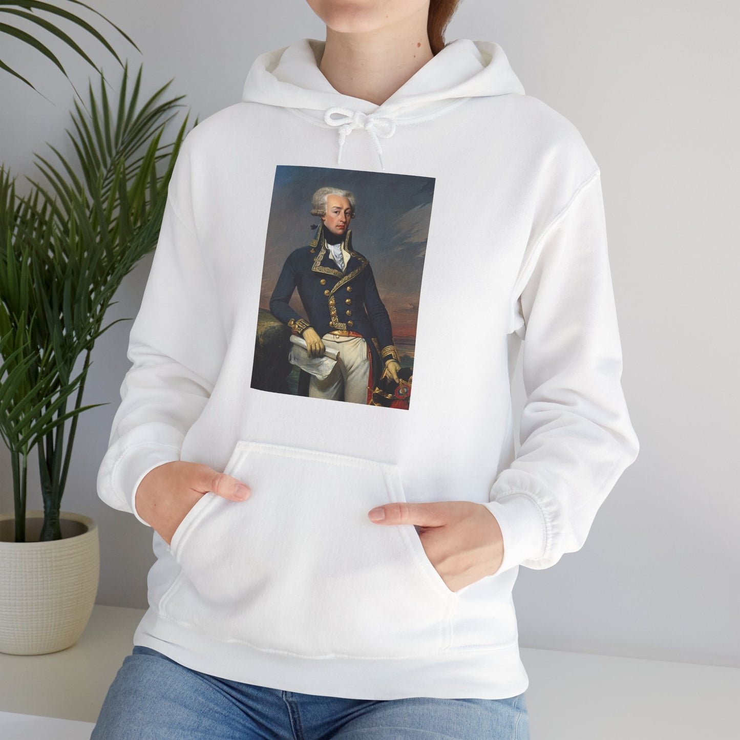 Two-Sided Marquis de Lafayette Classic Unisex Heavy Blend Hooded Sweatshirt With Quote