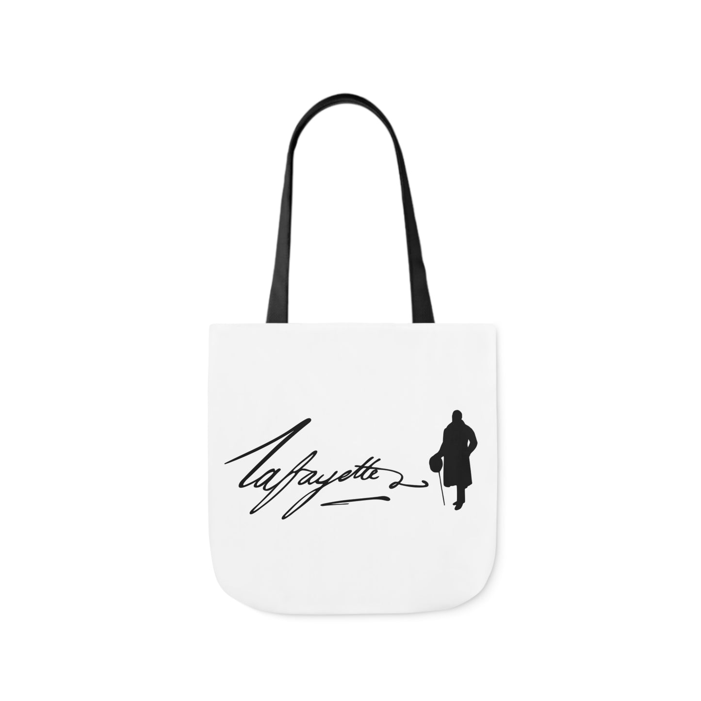 Lafayette Canvas Tote Bag - White bag, black design