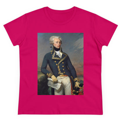 Lafayette Women's Tee Classic Cap Sleeves Midweight Cotton - Slightly Fitted, Marquis de Lafayette, Bicentennial, History, History Teacher