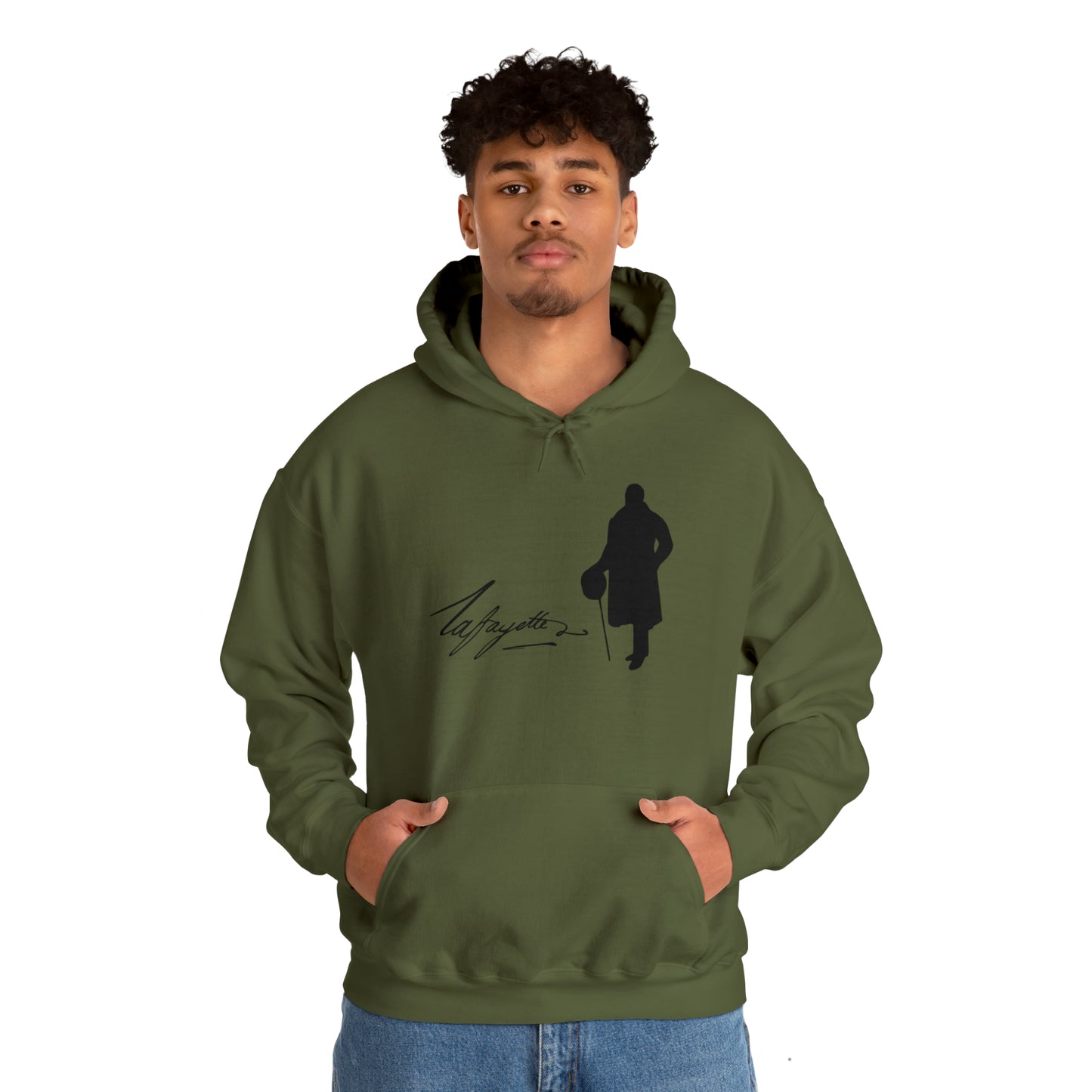 Lafayette Silhouette Signature Unisex Heavy Blend Hooded Sweatshirt - One-sided, No quote on the back