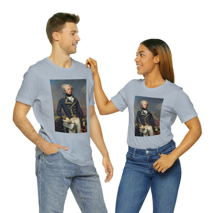 Person or people wearing Lafayette Marquis de Lafayette t-shirt with portrait painting