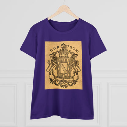 Lafayette Women's Coat of Arms Full Image Cap Sleeves Cotton Tee - Slightly Fitted, Marquis de, Bicentennial, History, Washington, Hamilton