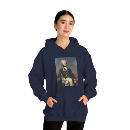 Two-Sided Marquis de Lafayette Classic Unisex Heavy Blend Hooded Sweatshirt With Quote