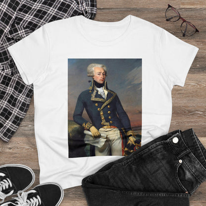 Lafayette Women's Tee Classic Cap Sleeves Midweight Cotton - Slightly Fitted, Marquis de Lafayette, Bicentennial, History, History Teacher