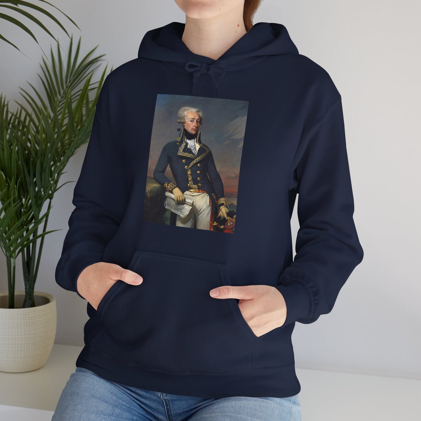 Two-Sided Marquis de Lafayette Classic Unisex Heavy Blend Hooded Sweatshirt With Quote