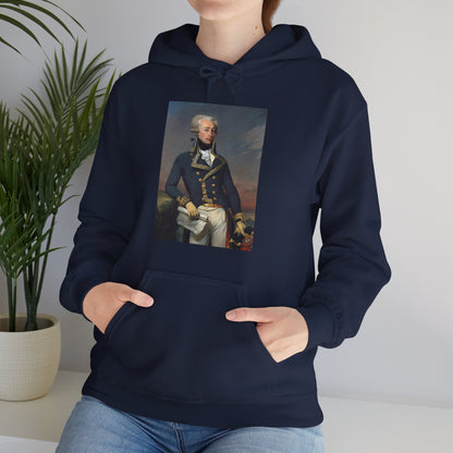 Two-Sided Marquis de Lafayette Classic Unisex Heavy Blend Hooded Sweatshirt With Quote