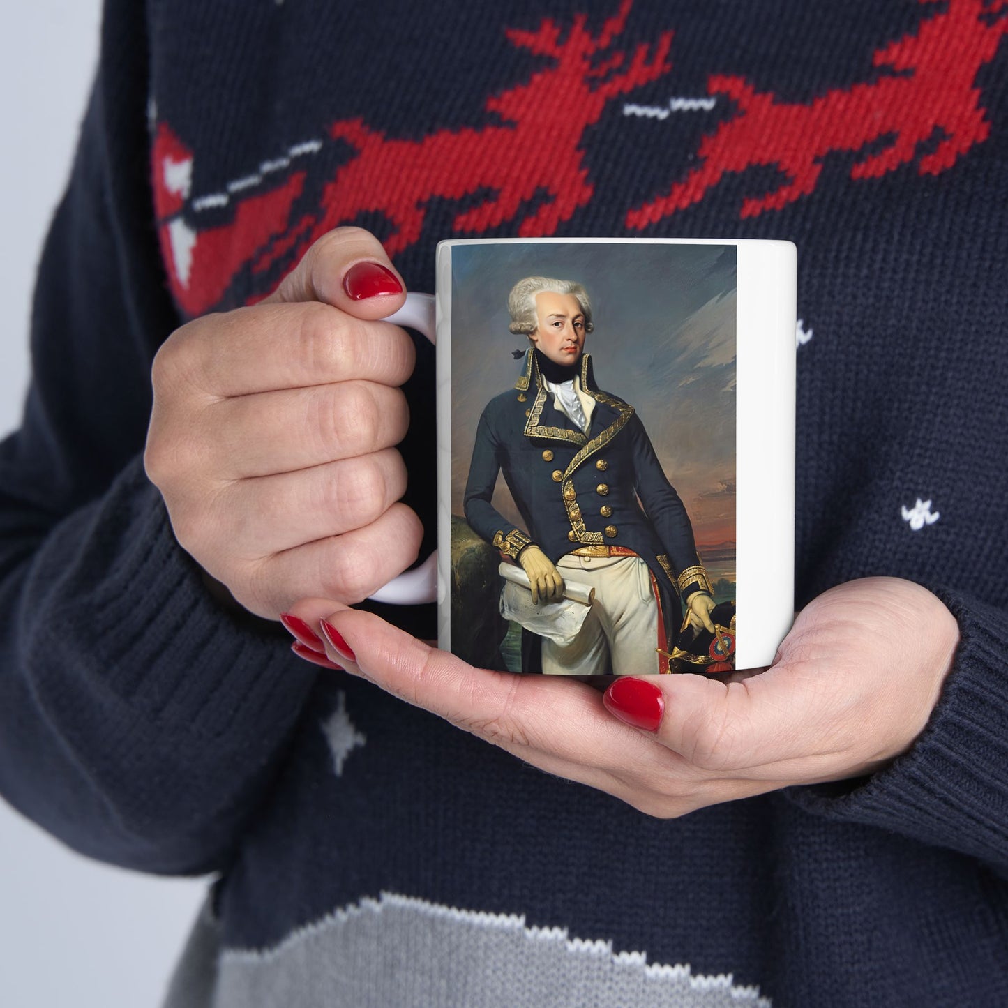 Lafayette Portrait Ceramic Mug — Vive Lafayette 11oz Coffee Cup
