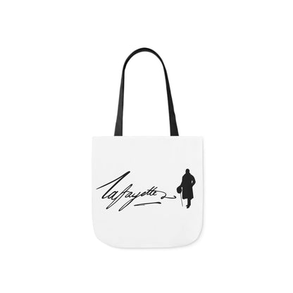 Lafayette Canvas Tote Bag - White bag, black design