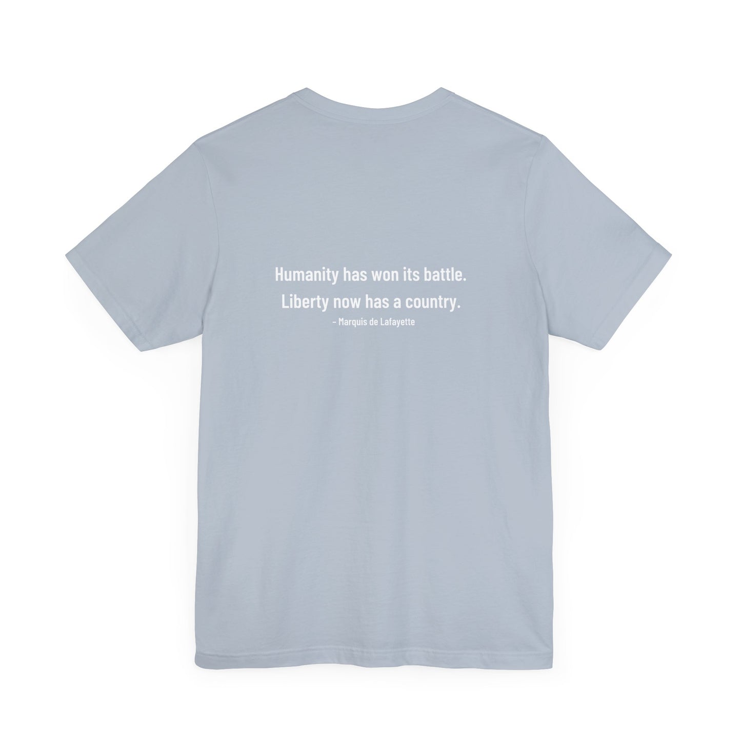 Marquis de Lafayette Silhouette Signature Unisex Jersey Short Sleeve Tee - With Lafayette Quote