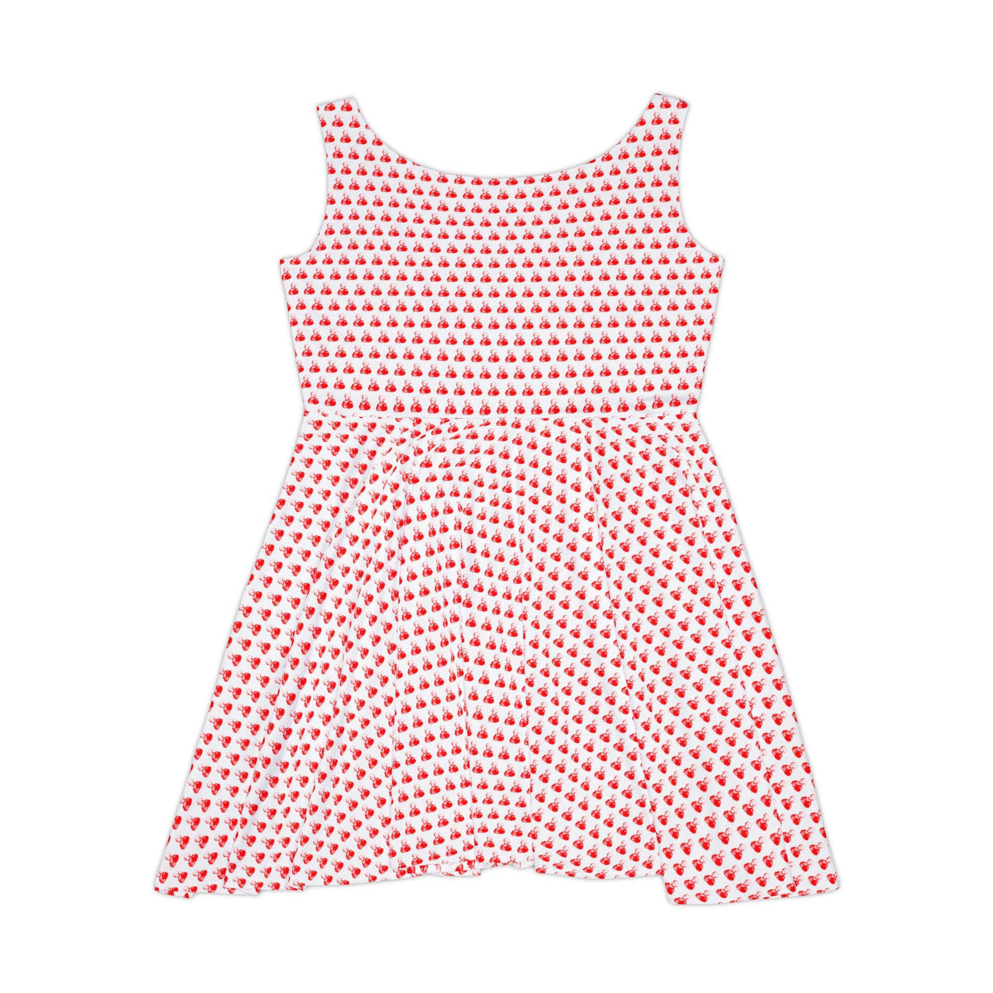 women's red skater dress Women's Dark Red Skater Dress- Left Side BHS Seal