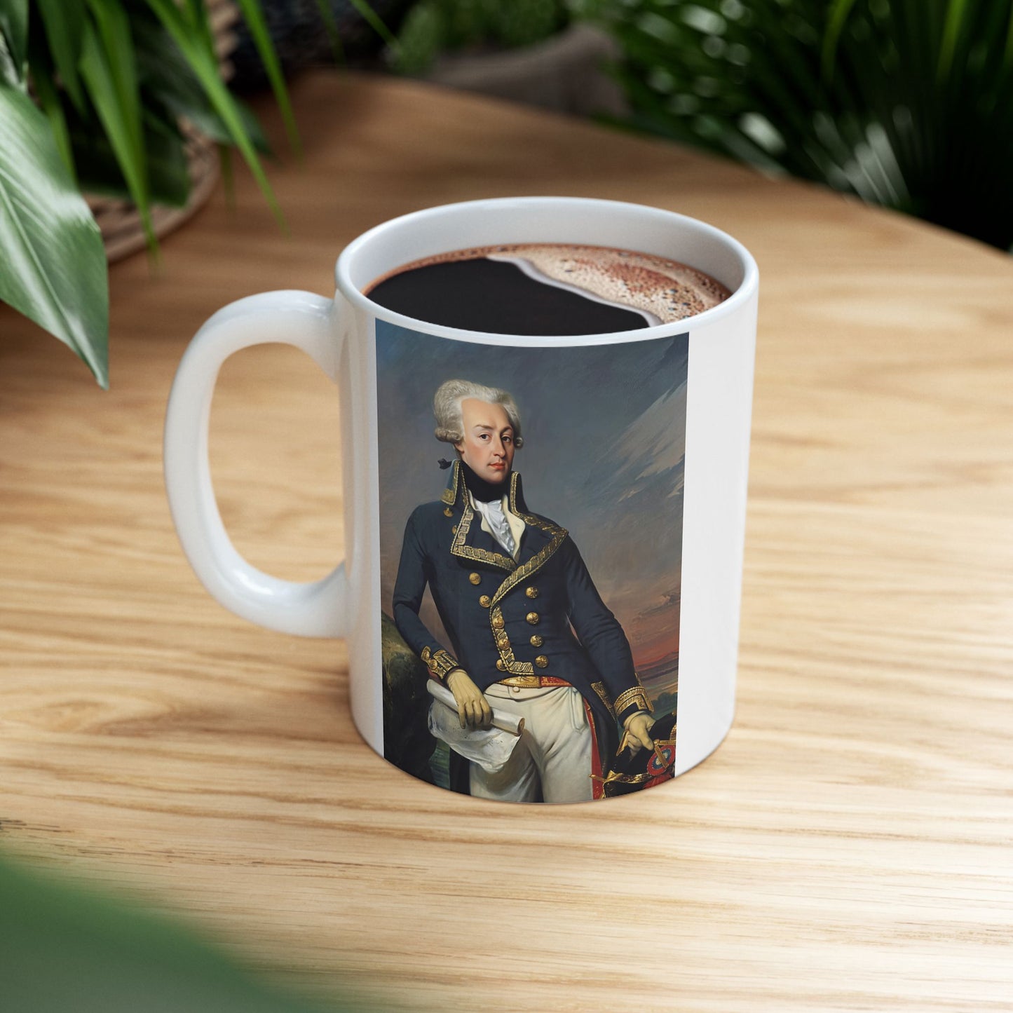 Lafayette Portrait Ceramic Mug — Vive Lafayette 11oz Coffee Cup