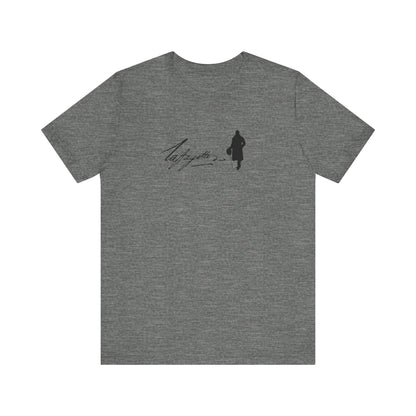 Marquis de Lafayette Silhouette Signature Unisex Jersey Short Sleeve Tee - With Lafayette Quote