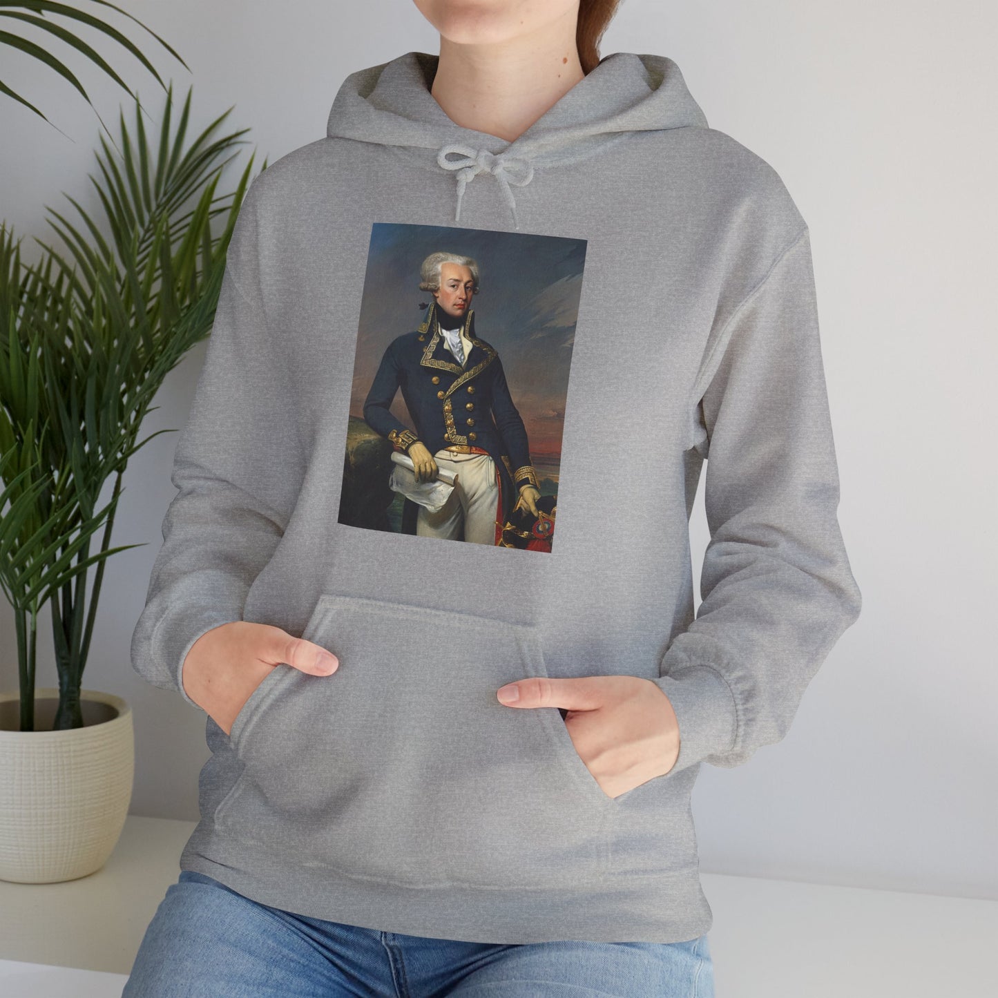 Two-Sided Marquis de Lafayette Classic Unisex Heavy Blend Hooded Sweatshirt With Quote