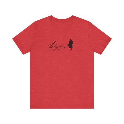 Marquis de Lafayette Silhouette Signature Unisex Jersey Short Sleeve Tee - With Lafayette Quote