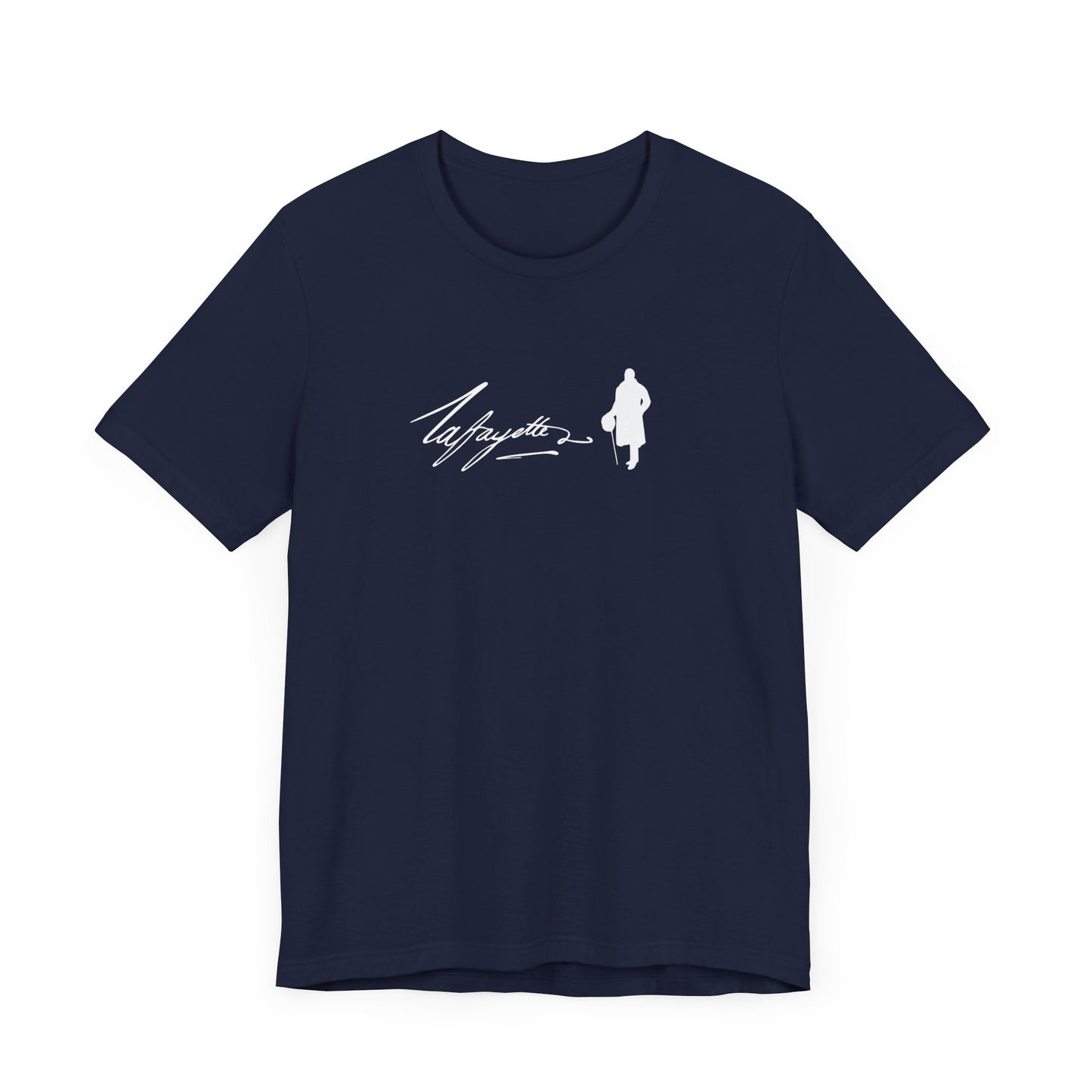 Marquis de Lafayette Silhouette Signature Unisex Jersey Short Sleeve Tee - With Lafayette Quote