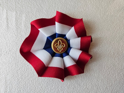 Tricolor Revolution Cockade 3.5 Inches - Bleu, Blanc, Rouge/Red, White, Blue