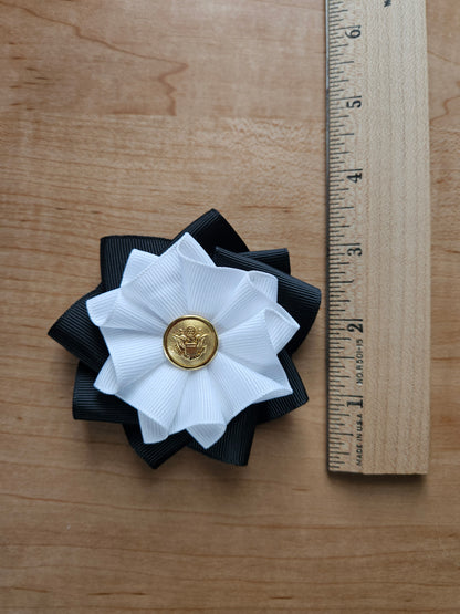Alliance Cockade - American Revolution Cockade - 3.5 Inches - White on Black