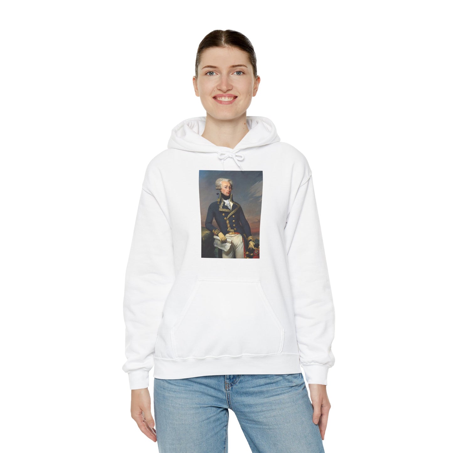 Two-Sided Marquis de Lafayette Classic Unisex Heavy Blend Hooded Sweatshirt With Quote