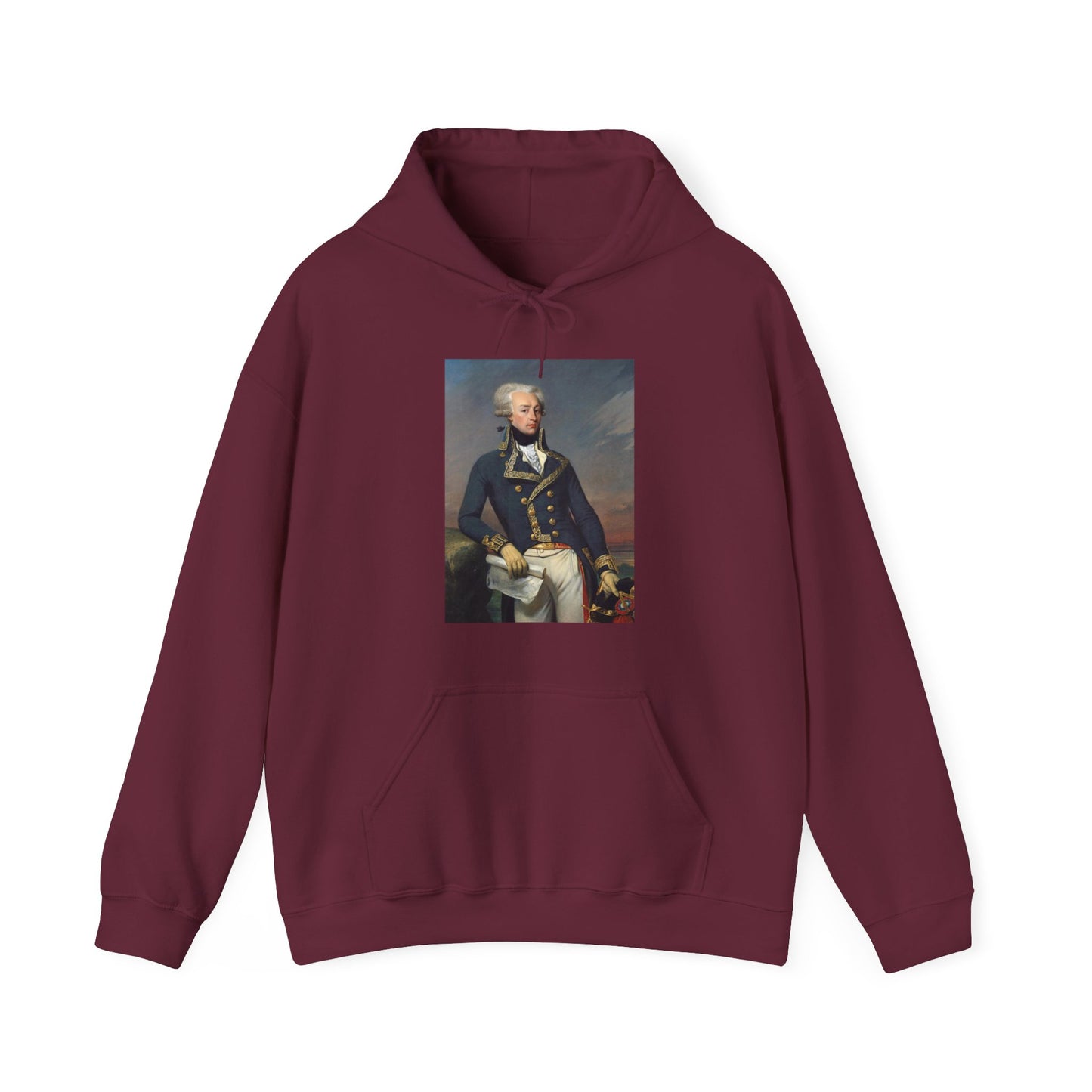 Two-Sided Marquis de Lafayette Classic Unisex Heavy Blend Hooded Sweatshirt With Quote