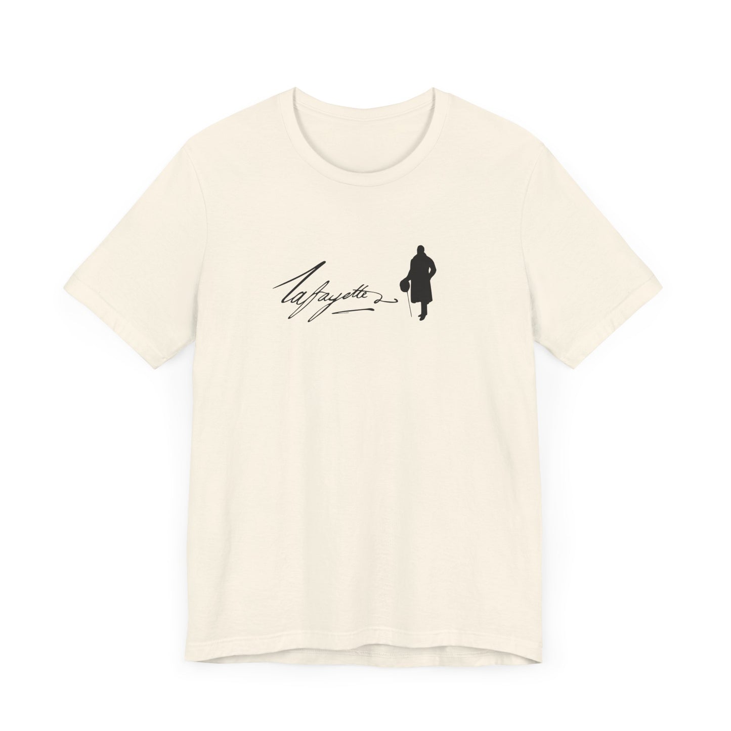 Marquis de Lafayette Silhouette Signature Unisex Jersey Short Sleeve Tee - With Lafayette Quote