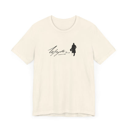 Marquis de Lafayette Silhouette Signature Unisex Jersey Short Sleeve Tee - With Lafayette Quote