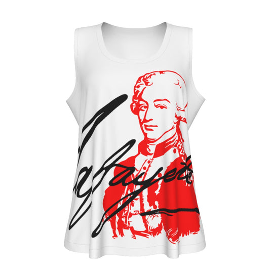 Marquis de Lafayette Bold Portrait and Signature Women's Sports Tank Top