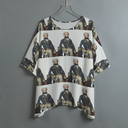Marquis de Lafayette - Women's Bat Sleeve Shirt - Classic Portrait Lafayette all-over-print