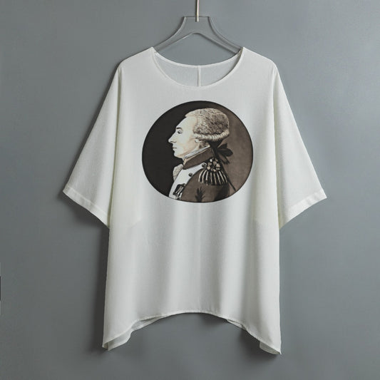 Marquis de Lafayette - Women's Bat Sleeve Shirt - Artistic Portrait Young Lafayette all-over-print