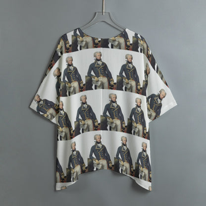 Marquis de Lafayette - Women's Bat Sleeve Shirt - Classic Portrait Lafayette all-over-print