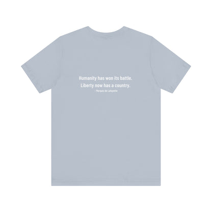 Marquis de Lafayette Silhouette Signature Unisex Jersey Short Sleeve Tee - With Lafayette Quote