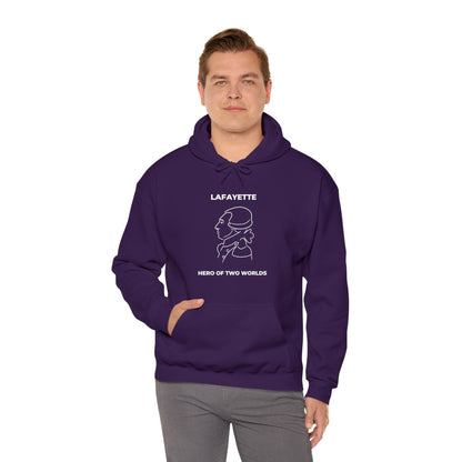 Marquis de Lafayette Classic Unisex Heavy Blend Hooded Sweatshirt - Line Portrait Design