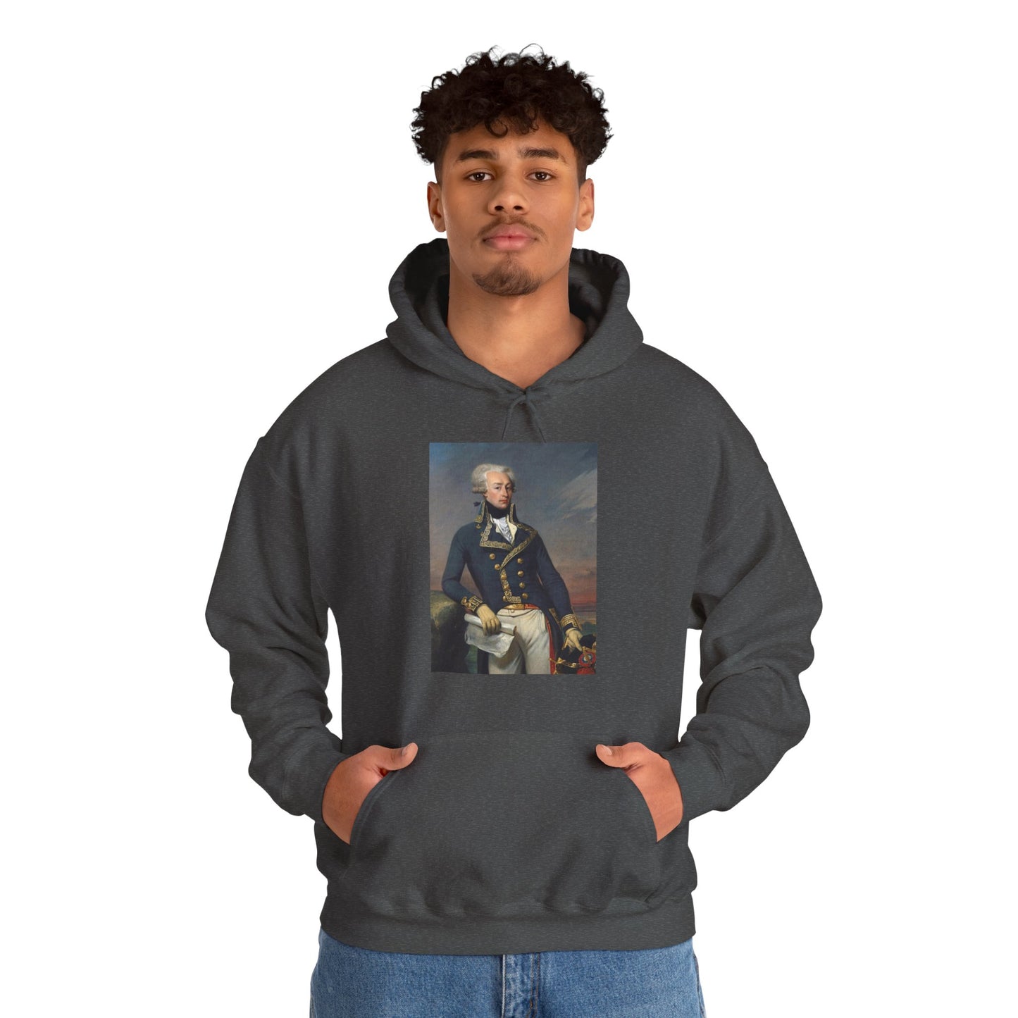 Two-Sided Marquis de Lafayette Classic Unisex Heavy Blend Hooded Sweatshirt With Quote
