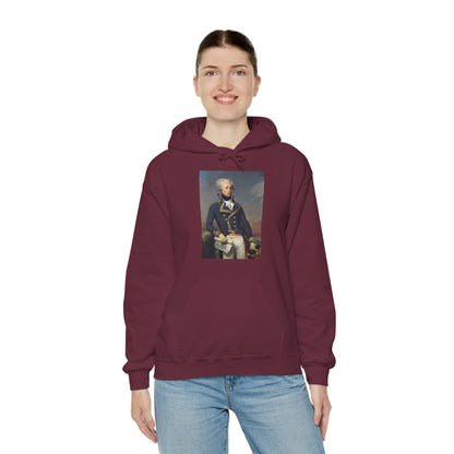 Two-Sided Marquis de Lafayette Classic Unisex Heavy Blend Hooded Sweatshirt With Quote