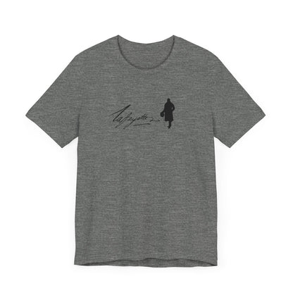 Marquis de Lafayette Silhouette Signature Unisex Jersey Short Sleeve Tee - With Lafayette Quote