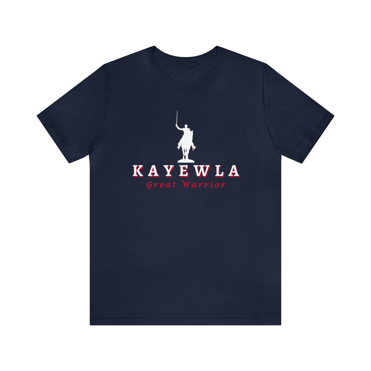 Marquis de Lafayette Kayewla Great Warrior Unisex Jersey Short Sleeve Tee - Red Highlight Letters