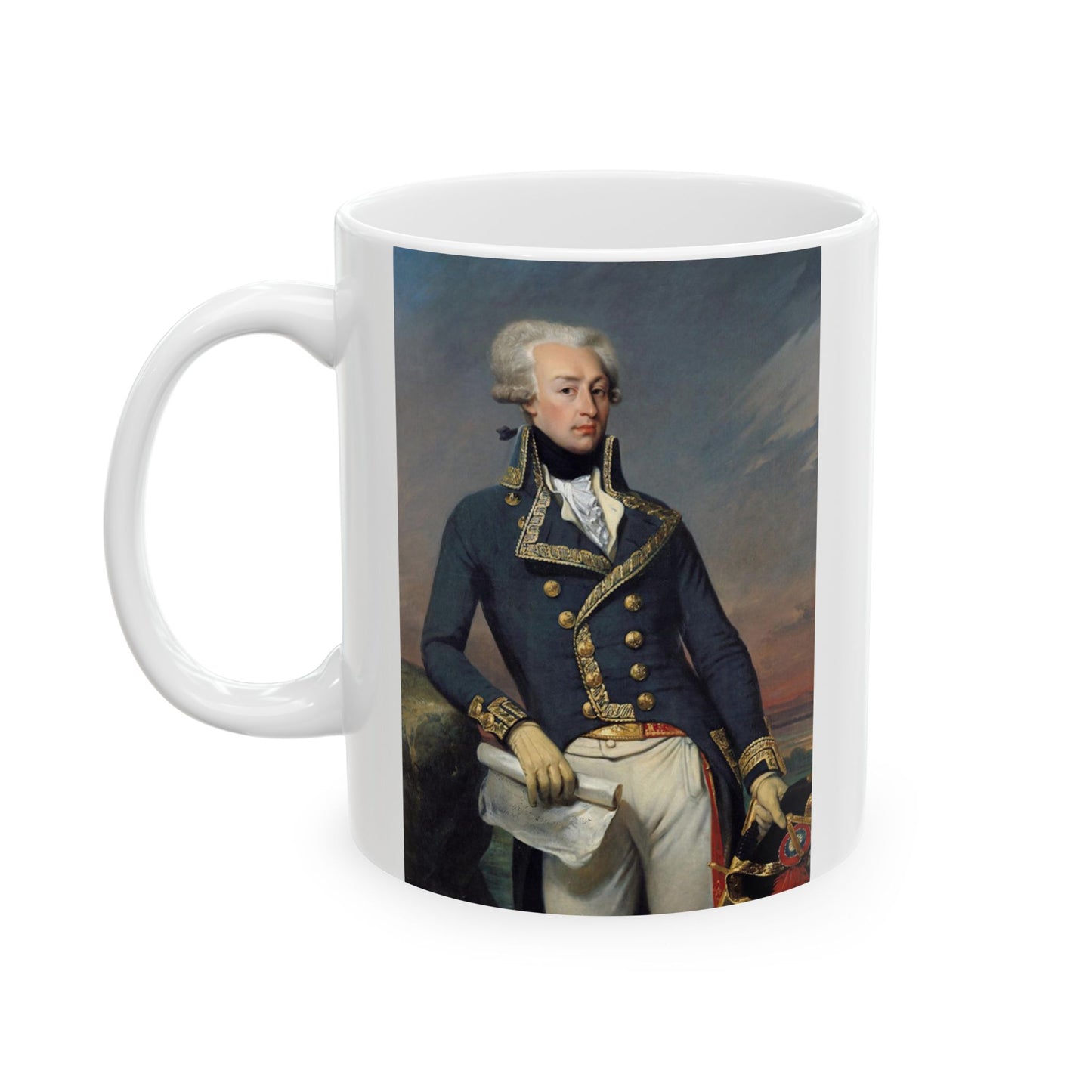 Lafayette Mug - 11oz White Ceramic - Classic Portrait Painting