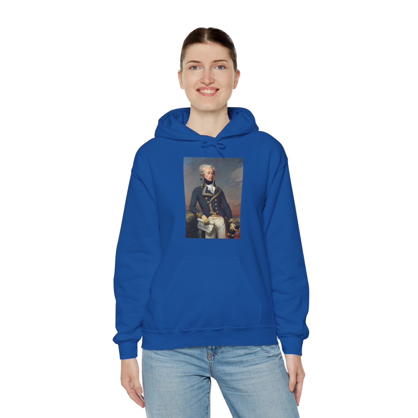 Two-Sided Marquis de Lafayette Classic Unisex Heavy Blend Hooded Sweatshirt With Quote