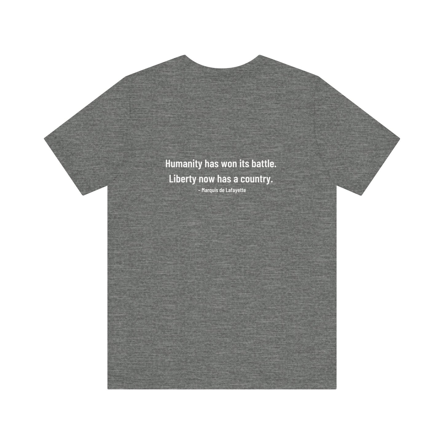 Marquis de Lafayette Silhouette Signature Unisex Jersey Short Sleeve Tee - With Lafayette Quote