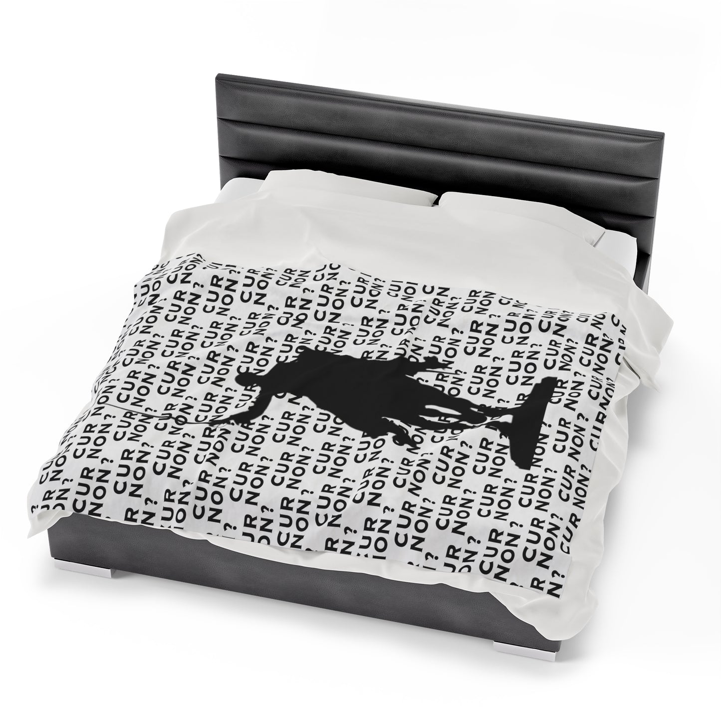 lafayette blanket Marquis de Lafayette silhouette and cur non motto on a blanket in black and white