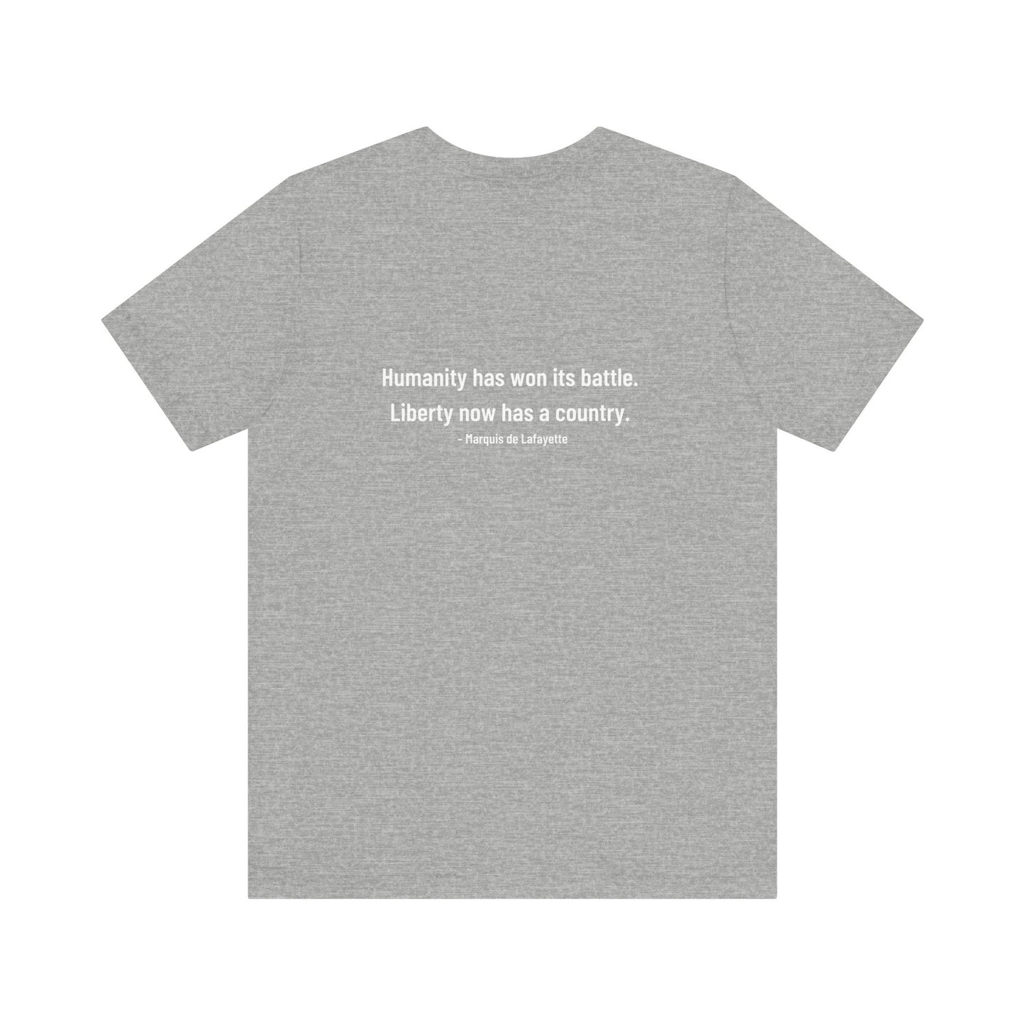 Marquis de Lafayette Silhouette Signature Unisex Jersey Short Sleeve Tee - With Lafayette Quote